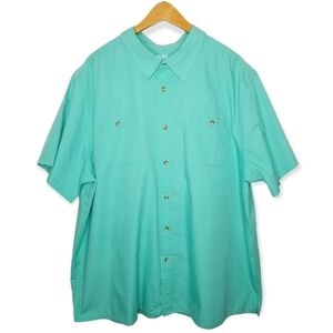 KingSize Men's Mint Green Short Sleeve Button Front Shirt Size 3XL